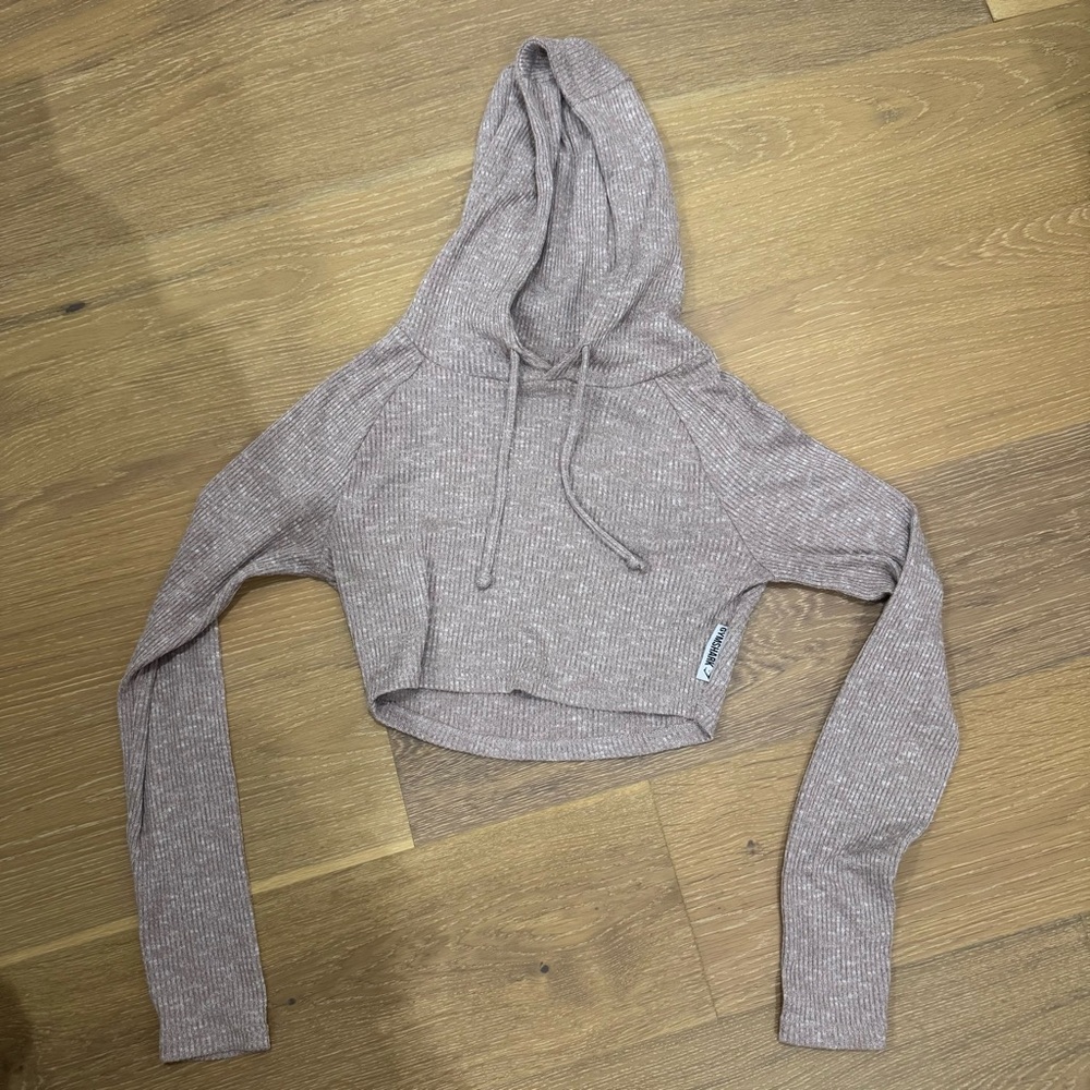 Gymshark Women's Ribbed Hoodie - Light Brown